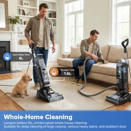 Cherrys Finds - Vloerreiniger – Stoomreiniger – Kruimeldief – Dweilapparaat – Elektrische Mop – Voor Binnen - Tapijtreinigingsmachine - 1000W - Staande Tapijtreiniger voor Vlekken van Huisdieren, Warmte-droging - 4L — thumbnail 5