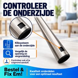 Fixem Zuigbuis geschikt voor Miele alle modellen - telescoopbuis Click Systeem 35mm - 62 tot 104 cm - RVS — thumbnail 3
