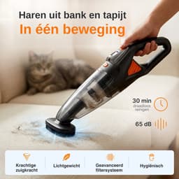 Kruimeldief Snoerloos 20.000 Pa – 30 min – HEPA – Autostofzuiger Oplaadbaar – Handstofzuiger – Kruimelzuiger – Draadloze Stofzuiger – Woodoro — thumbnail 4