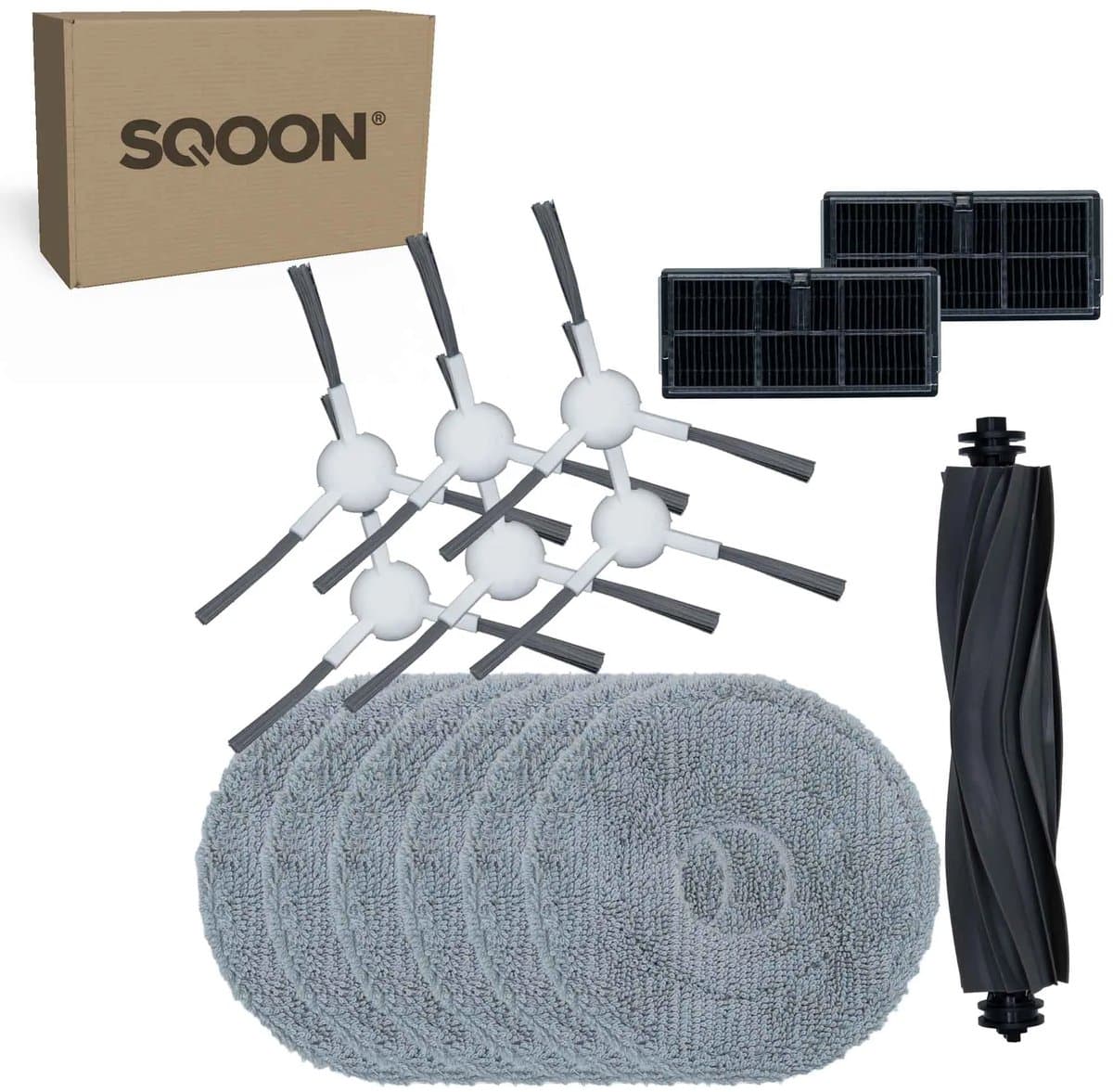 SQOON® vervangingsset geschikt voor Dreame L10s Ultra Gen2 - 15-delige onderhoudskit voor robotstofzuigeronderhoud — afbeelding 1