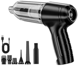 Draadloze Handstofzuiger Voor De Auto - Draagbare Oplaadbare Mini Autostoofzuiger - Zwart - 7 Opzetstukken - 5000Pa — thumbnail 1
