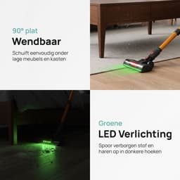 Avey S670 Steelstofzuiger Draadloos – 550W – 35Kpa Zuigkracht – 40 min Batterijduur – Zakloos – Lichtgewicht – LED Verlichting – 3 Snelheden – Kruimeldief – Voor Alle Vloeren & Dierenharen — thumbnail 3