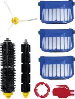 PARTS4® Robotstofzuiger vervangingsset geschikt voor iRobot Roomba 600 serie | 8-delige set met 2 tegengesteld draaiende borstels, zijborstel, Aerovac-filter (3 x), gereedschap borstelreiniging & kam | Alternatief voor ACC222, ACC233, 820262, 15060 — thumbnail 1