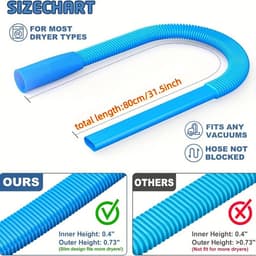 Reinigingsset voor wasdrogeruitlaten: Universele stofzuigerslangadapter voor alle stofzuigers; dieptereinigingstool voor verstopte leidingen en het verwijderen van pluizen. — thumbnail 5