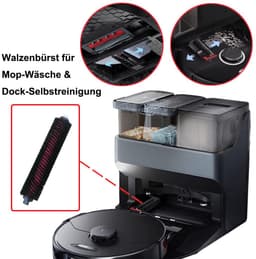 Set Van 2 Reinigingsborstels Voor Roborock S8 / S8+ / S8 Pro Ultra / S7 Max Ultra / S7 Max Ultra / S7 Pro Ultra / Saros 10, Afneembare Rolborstel Voor Onderhoud, Dweilreiniging En Zelfreiniging Van Het Laadstation. — thumbnail 5