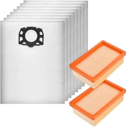 Accessoirespakket voor Karcher WD4 WD5 WD6 MV4 MV5 MV6 - Vervanging Stofzakken 2.863-006.0 [Set 8] Vervanging Filter 2.863-005.0 [Set 2] — thumbnail 1