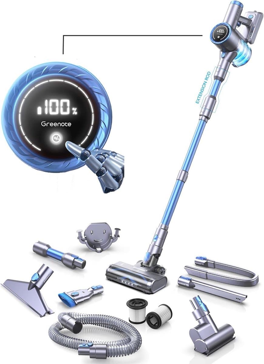 Krachtige Draadloze Stofzuiger 10-in-1 met LED Touchscreen en Telescopische Slang — afbeelding 1