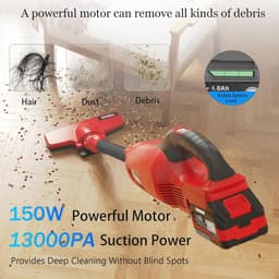 2-in-1 stofzuiger voor droog en nat reinigen, 1,83 m³/min luchtdoorstroming, lichtgewicht en ergonomisch, met 8 accessoires en afneembare accu — thumbnail 5