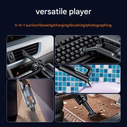 Draadloze handstofzuiger, krachtige draadloze stofzuiger, stofvrij met één knop, auto-stofzuiger, multifunctionele mini auto-stofzuiger, draagbare stofzuiger, zilvergrijs — thumbnail 4