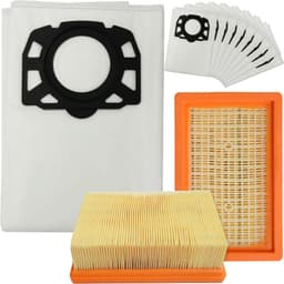 2x Filter en 10x Stofzakken geschikt voor Karcher MV4, MV5, MV6, WD4, WD5, WD6 - Geschikt voor Karcher WD4000 t/m WD5999 (2.863-006.0) - Vervangingsonderdelen - Stofzuigerzakken — thumbnail 1
