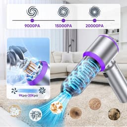 Kruimeldief Snoerloos - Handstofzuiger - 15.000 Pa zuigkracht - Auto Stofzuiger - Kruimelzuiger - 100W - Airduster - Zuigen & Blazen — thumbnail 3