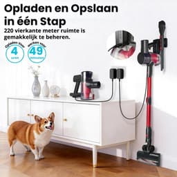 Steelstofzuiger Draadloos – Stofzuiger Zonder Zak met HEPA Filter | LED-Verlichting, 2 Snelheden, Tot 49 Min Looptijd — thumbnail 3
