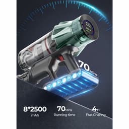 Steelstofzuiger - Draadloze Stofzuiger - Accu Stofzuiger - Kruimeldief - Handstofzuiger - Cycloonstofzuiger - Met LED Display - Krachtige Zuigkracht - Inclusief Opzetstukken - Voor Harde Vloeren en Tapijt — thumbnail 5