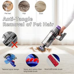 Anti Klit Borstel Geschikt Voor Dyson Steelstofzuiger V15, V11, V10, V8 & V7 - Mini Turbo Zuigmond - Matrasborstel - Opzetstuk - Stofzuigermondstuk - Mondstuk - Stofzuigeraccessoires - Grijs -Stofzuigermondstuk voor Huisdierharen — thumbnail 3