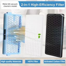 Geschikt voor Miele C2 C3 S5 S8 SF-HA 50-serie stofzuigers HEPA-filter 3D Airclean GN stofzak motorbeschermingsfilter — thumbnail 4