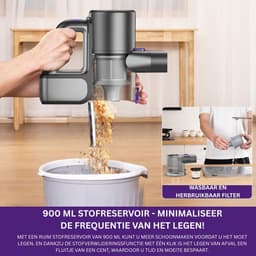 MKSS® Stofzuiger draadloos - Steelstofzuiger Snoerloos - Tapijtreiniger — thumbnail 2