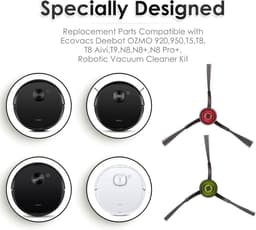 (10 stuks) N10 Zijborstel Vervangende Onderdelen Geschikt voor Robot Vacuüm Ecovacs DEEBOT OZMO N10 N10 Plus 920 950 T8 AIVI Max T9 T5 N5 N7 N8+ N8 Pro N8 Pro DX55 DX93 DJ65 Zijborstels 5 paar — thumbnail 5