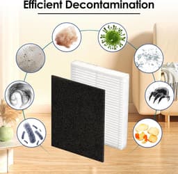 (4 Stuks) L60 L50 HEPA-filters Geschikt voor Eufy L60, L60 Hybrid, L60 SES, L50 SES, L50-serie Robotstofzuiger, Hepa-Filterset, Vervangende Onderdelen, Met Schuimfilter 4 Sets — thumbnail 4