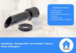 Kleanburg® - Geschikt voor Numatic, Henry en Hetty - Mof - Handgreep - Tussenstuk - 1 stuk — thumbnail 4