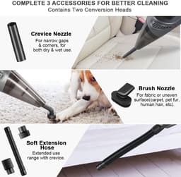 Lexium Kruimeldief snoerloos – Kruimeldief met steel – Nat&Droog – Handstofzuiger – Extreme zuigkracht – Kruimeldief snoerloos – Kruimelzuiger – Jouw ultieme schoonmaakpartner – Kruimelzuiger – Autostofzuiger – Handstofzuiger - Draadloos — thumbnail 4