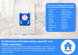 Kleanburg® - Geschikt voor Philips PowerLife - Stofzuigerzakken - 30 stuks — thumbnail 5