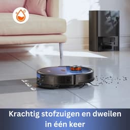 Robotstofzuiger - Laadstation - Leegt automatisch - 3000Pa - Appbediening - Stembediening - Vacuümzuiger - 150 minuten - Dweilen - LDS - Navigatiesysteem - 2.5 liter - 60 dagen niet legen - 10 mappen - — thumbnail 2