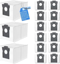 15 Stofzakken voor Dreame Robotstofzuiger - Compatibel met L10s Ultra Gen2/Gen3, L40 Ultra A/AE, X50 Ultra en meer - 3,2 Liter, 4-laags filtratie — thumbnail 1