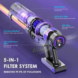 Draadloze Kruimelzuiger 500 W Borstelloze Motor - 36 V Accu - Voor Vloer Tapijt Bank Matras - Lichtgewicht Handstofzuiger — thumbnail 2