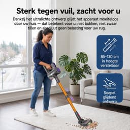 Draadloze Steelstofzuiger 45 kPa - 550W - Tot 50 Min Gebruikstijd - Anti-Klitborstel - Afneembare Accu - LED-Display - Voor Dierenhaar Tapijt en Harde Vloeren - ME03 — thumbnail 5