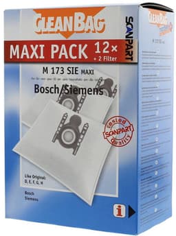 CleanBag stofzuigerzakken 12 stuks - Geschikt voor Bosch Siemens - D E F G H - Inclusief 2 filters - Alternatief - Maxipack - Voordeelpak — thumbnail 4
