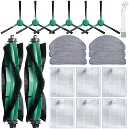 Accessoireset geschikt voor iRobot Y0110/Y0112/Y0140/Q0120/Q0110 robotstofzuigers - vervanging voor Roomba Essential - reserveonderdelen - Onderhoudsset - 6 filters - 6 dweilpads - 1 reinigingsborstel - 2 handborstels - 6 zijborstels — thumbnail 1