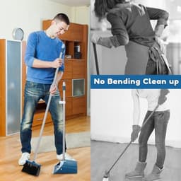 Staande stofpan en kamerset met verlengbare handgreep voor vloerreiniging in huis — thumbnail 3