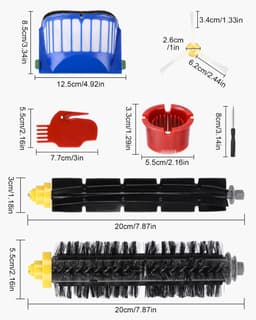 Reserveonderdelen borstels gescht voor iRobot Roomba 600 Serie 605 606 610 615 616 620 621 625 630 631 632 650 651 653 655 660 670 671 676 680 681, Fill Borstelaccessoireset, 17 stuks — thumbnail 4