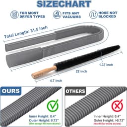 2 delige set stofzuigerset - verwijdert snel pluizen - Kierenborstel - Droger Vent Cleaner Kit - compatibel met de meeste stofzuigers -voor Wasmachine En Droger Lint Remover Etc - donkergrijs — thumbnail 3