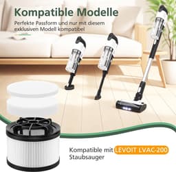 3-delige Filterset + 6 Voor/Achtermotorfilters - Geschikt voor Levoit LVAC 200 Draadloze Stofzuigers (LSV-V201F-WUS) — thumbnail 4