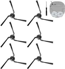 PromoHome 6-delige set zijborstels voor robotstofzuigers - Zachte siliconen borstels met reinigingshulp — thumbnail 1