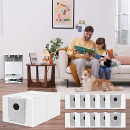 Stofzuigerzak gescht voor Ecovacs Deebot X8/X9 PRO Omni/T50 Pro Omni/T50 Max Pro/T50 Omni/T80/T30C robotstofzuiger,actieve koolstofzak accessoires,5 stuks 3L capaciteit stofzuigerzakken,reserveonderdelen ﻿ — thumbnail 5
