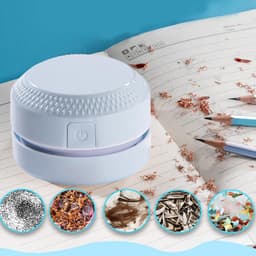 Kleine kantoorreiniger met 360 graden draaibare kop – Stil en draadloos stofreinigingsgereedschap voor diverse omgevingen — thumbnail 2