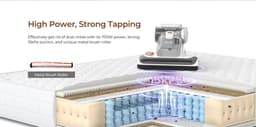 Dual-Cup Smart Anti-Mijt Stofzuiger Voor Bed, 13KPa Zuigkracht, 55 Celsius Hete Lucht, UV Licht, 99,9% Verwijdert Mijten, 0,5L Stofbeker — thumbnail 4