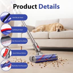 Gemotoriseerde borstel voor Dyson V7/V8/V10/V11/V15 - Direct Drive-kop - voor harde vloeren en tapijten - ShopVlot — thumbnail 2