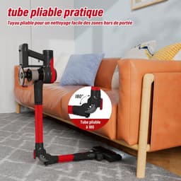 Draadloze Steelstofzuiger - Krachtige Stofzuiger - Huis Schoonmaken - Opvouwbaar Ontwerp - 40 Min Autonomie - Rood — thumbnail 3