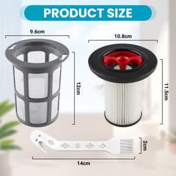 Dailygoods- Stofzuigerfilter Hoogwaardig Vervangingsfilter - Compatibel met Bosch Unlimited Gen2 Serie 8 - HEPA-filter - Pluisbescherming - Inclusief Reinigingsborstel - ABS Materiaal - Filterset — thumbnail 4