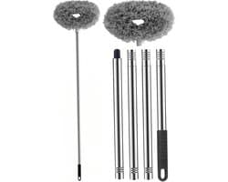 Plafondventilatorreiniger - Ventilatorstofdoek - Huis Reinigen - Uitschuifbare steel - Tot 140 cm - Grijs