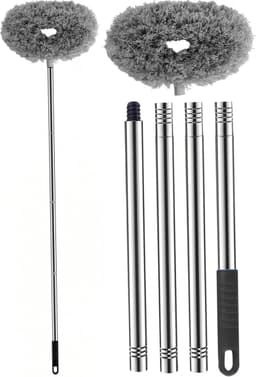 Plafondventilatorreiniger - Ventilatorstofdoek - Huis Reinigen - Uitschuifbare steel - Tot 140 cm - Grijs — thumbnail 1