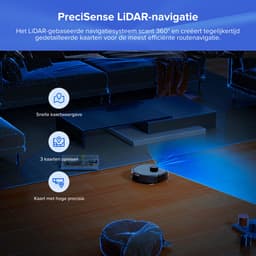 Roborock Q7 L5+ Set-Robotstofzuiger-Dubbel Anti-Tangle Systeem-8000 Pa Zuigkracht-Elektronische Watertank-LiDAR-Navigatie-Ideaal voor Tapijten en Dierenharen-Zwart — thumbnail 4