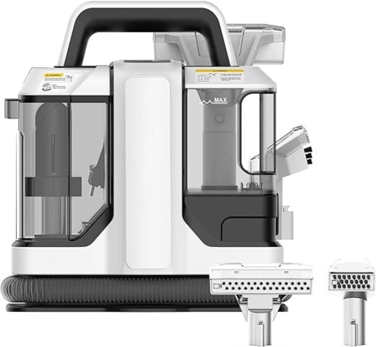 Verte Meubelreiniger - Draagbare Tapijtreiniger – 450 W - Krachtige Zuigkracht - Voor Bekleding en Vlekverwijdering – Handmodel Vlekverwijderaar voor Banken - Tapijten - Autostoelen - Matrassen en Stoffen – Wit — afbeelding 1