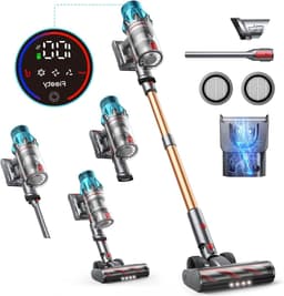 Draadloze Stofzuiger - Steelstofzuiger Handstofzuiger - Huishoudelijk Schoonmaken - Autonoom Rechtopstaand Design - 45 kPa - Goudkleurig — thumbnail 1