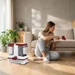 VALI® Vlekkenreiniger - Dubbele Watertanks - Draagbare Wasstofzuiger - Rood - 26cm x 25cm x 26cm — thumbnail 5