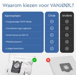 VANJOOL® S-bag Stofzuigerzakken – Geschikt voor Philips, AEG, Electrolux, Tornado, Zanussi PH99 en Volta – 20x Stofzuigerzak – Sterke Filtratie & Lekvrij Design — thumbnail 3