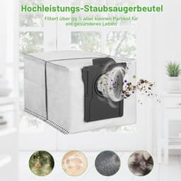 10 Stofzakken - Voor Dreame L10s/X30/X40/X50/L40/L50 Ultra - Grote Capaciteit Van 2,3 Liter - Vierlaags Filterconstructie - Compatibel Met Dreame Stofzuigerstofzakken — thumbnail 5